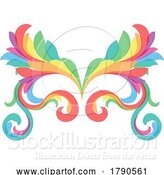 Vector Illustration of Filigree Colorful Pattern Rainbow Floral Design by AtStockIllustration