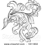 Vector Illustration of Filigree Crest Etching Coat of Arms Illustration by AtStockIllustration