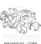 Vector Illustration of Filigree Heraldic Crest Coat of Arms Floral Design by AtStockIllustration