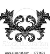 Vector Illustration of Filigree Heraldry Floral Baroque Design Element by AtStockIllustration