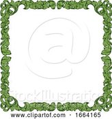 Vector Illustration of Filigree Heraldry Leaf Pattern Floral Border Frame by AtStockIllustration