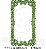 Vector Illustration of Filigree Heraldry Leaf Pattern Floral Border Frame by AtStockIllustration