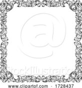 Vector Illustration of Filigree Heraldry Leaf Pattern Floral Border Frame by AtStockIllustration