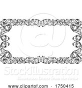 Vector Illustration of Filigree Heraldry Leaf Pattern Floral Border Frame by AtStockIllustration