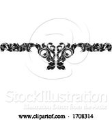 Vector Illustration of Filigree Leaf Pattern Floral Scroll Pattern by AtStockIllustration