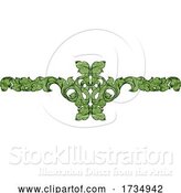Vector Illustration of Filigree Leaf Pattern Floral Scroll Pattern by AtStockIllustration
