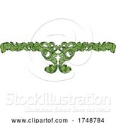 Vector Illustration of Filigree Leaf Pattern Floral Scroll Pattern by AtStockIllustration