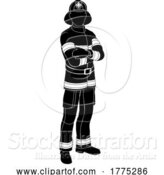 Vector Illustration of Fireman Person Silhouette Fireman Guy by AtStockIllustration
