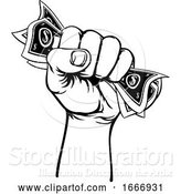 Vector Illustration of Fist Hand Holding Cash Money by AtStockIllustration