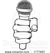 Vector Illustration of Fist Hand Holding Mic Microphone Icon by AtStockIllustration