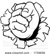 Vector Illustration of Fist Hand Punching Through Wall by AtStockIllustration