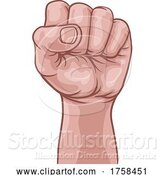 Vector Illustration of Fist Hand Raised up Punch Comic Pop Art by AtStockIllustration