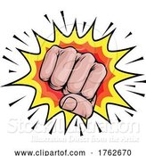 Vector Illustration of Fist Punch Hand Comic Pop Art Explosion by AtStockIllustration