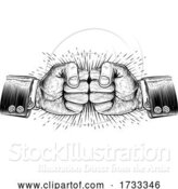 Vector Illustration of Fists Punching Business Vintage Style Concept by AtStockIllustration
