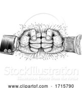 Vector Illustration of Fists Punching Vintage Woodcut Style Concept by AtStockIllustration