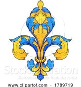 Vector Illustration of Fleur De Lis Flower Heraldry Lily Floral Crest by AtStockIllustration