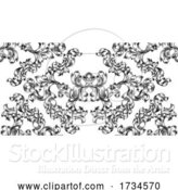 Vector Illustration of Floral Motif Scroll Pattern Seamless Tile by AtStockIllustration