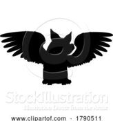 Vector Illustration of Flying Pig Wings Silhouette Saying Pigs Might Fly by AtStockIllustration