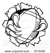 Vector Illustration of Football Ball Eagle Claw Talons Ripping Background by AtStockIllustration