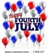 Vector Illustration of Fourth of July American Flag Balloons Design by AtStockIllustration