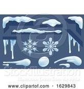 Vector Illustration of Frozen Icicles Ice and Snow Winter Design Elements by AtStockIllustration