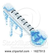 Vector Illustration of Frozen Thermometer Pixel Art 8 Bit Icon by AtStockIllustration