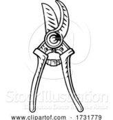 Vector Illustration of Garden Tool Trimmer Secateurs Pruning Shears by AtStockIllustration