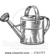 Vector Illustration of Garden Tool Watering Can Woodcut Vintage Style by AtStockIllustration