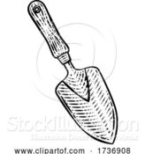 Vector Illustration of Garden Trowel Spade Gardening Tool Vintage Woodcut by AtStockIllustration