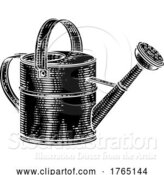 Vector Illustration of Garden Watering Can Gardening Tool Vintage Woodcut by AtStockIllustration