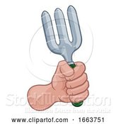 Vector Illustration of Gardener Farmer Hand Fist Holding Fork by AtStockIllustration