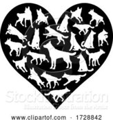 Vector Illustration of German Shepard Alsatian Dog Heart Concept by AtStockIllustration