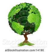 Vector Illustration of Globe Tree with Continents by AtStockIllustration