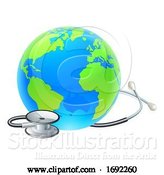 Vector Illustration of Globe World Health Day Earth Stethoscope Concept by AtStockIllustration