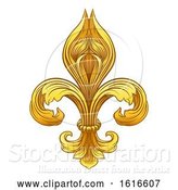 Vector Illustration of Gold Fleur De Lis Graphic Design by AtStockIllustration