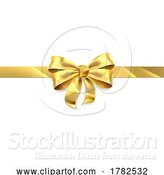 Vector Illustration of Gold Gift Golden Ribbon Present Bow by AtStockIllustration
