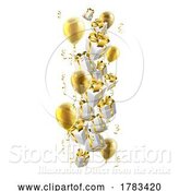 Vector Illustration of Gold Presents Gifts Prize and Balloons by AtStockIllustration