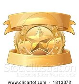 Vector Illustration of Gold Star Shiny Medal Symbol Award Badge Icon by AtStockIllustration