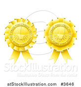 Vector Illustration of Golden First Price Medal Rosettes by AtStockIllustration