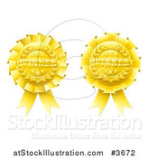 Vector Illustration of Golden Winner Award Ribbon Medals by AtStockIllustration