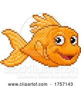 Vector Illustration of Goldfish Fish Pixel Art 8 Bit Animal by AtStockIllustration