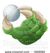 Vector Illustration of Golf Ball Claw Monster Animal Hand by AtStockIllustration