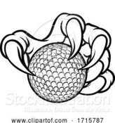 Vector Illustration of Golf Ball Claw Monster Sports Hand by AtStockIllustration
