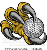 Vector Illustration of Golf Ball Eagle Claw Monster Hand by AtStockIllustration