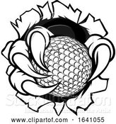 Vector Illustration of Golf Ball Eagle Claw Talons Tearing Background by AtStockIllustration