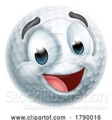 Vector Illustration of Golf Ball Emoticon Face Emoji Icon by AtStockIllustration