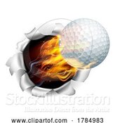 Vector Illustration of Golf Ball Flame Fire Breaking Background by AtStockIllustration