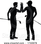 Vector Illustration of Golfer Golf Sports People in Silhouette by AtStockIllustration