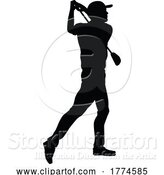 Vector Illustration of Golfer Golf Sports Person Silhouette by AtStockIllustration