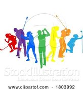 Vector Illustration of Golfers Golfing Silhouette Golf People Silhouettes by AtStockIllustration